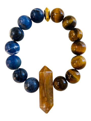 Two Sides - Sodalite, Tiger Eye & Rutilated Quartz