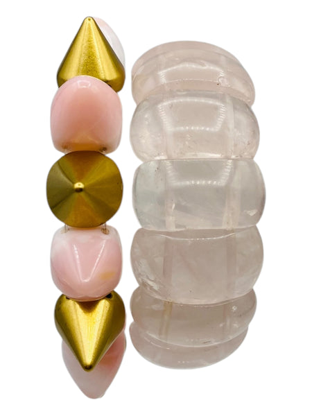 Wonder Woman Cuff - Rose Quartz