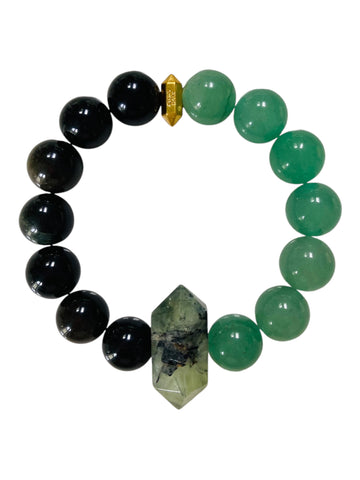 Two Sides - Obsidian, Aventurine & Prehnite